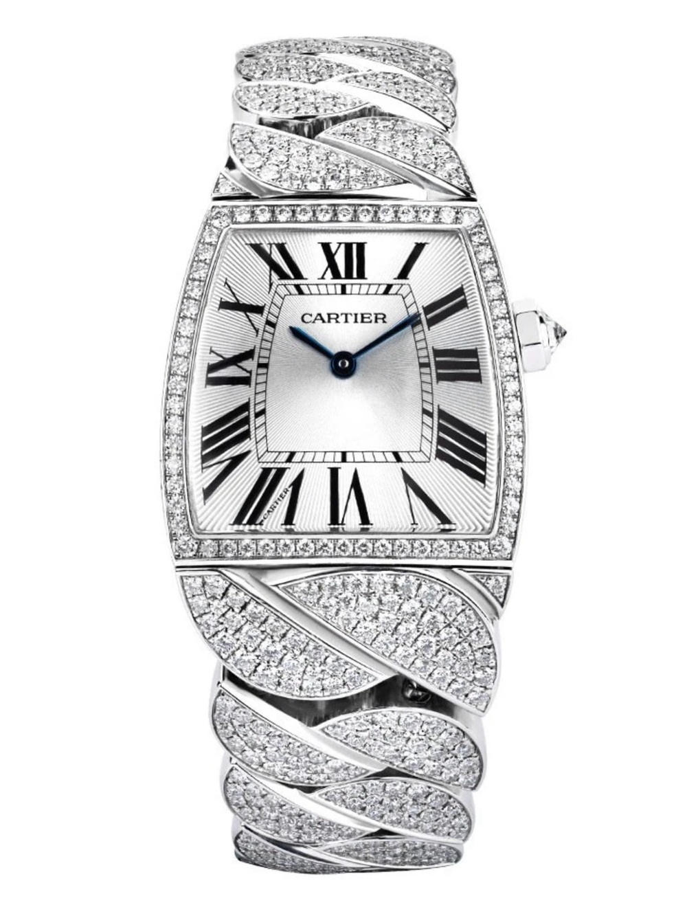CARTIER LA DONA Quartz 28mm Stainless Steel 10.1TCW Diamond Watch Off White Dial